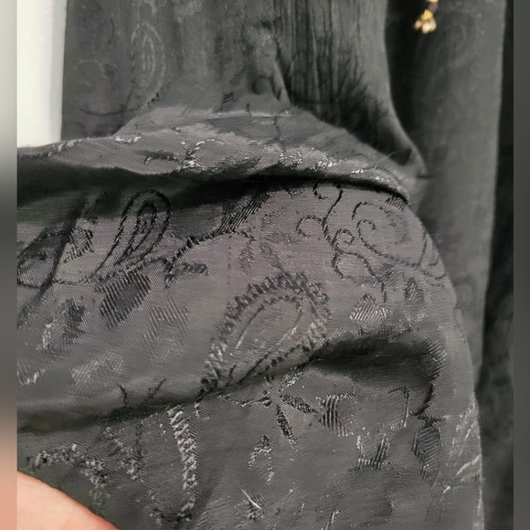 Vntg Nitin NY Jacquard Maxi Dress in Black Size Medium? - Picture 7 of 7